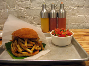 The chorizo Frita and Best Snack Ever! simply served and simply delish