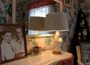 A photo of Bogie and Bacall on the dressing table their honeymoon room at Malabar Farm