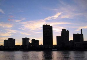 Toledo skyline at dusk