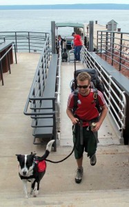 Backpackers and dogs arrive for an adventure