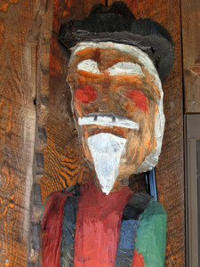 Hand-carved lumberjack at the museum in Newberry