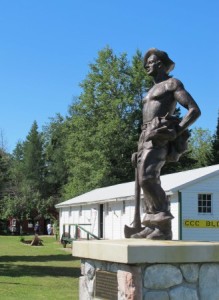 A statue of a CCC worker 