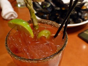 The tasty Bloody Mary, with house-made vegetable juice, would be a good start to the upcoming tomato dinner