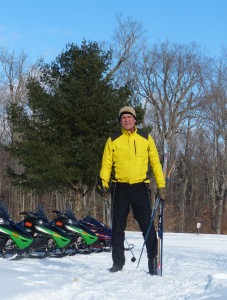 X-C skiers and snowmobilers were out enjoying the weather