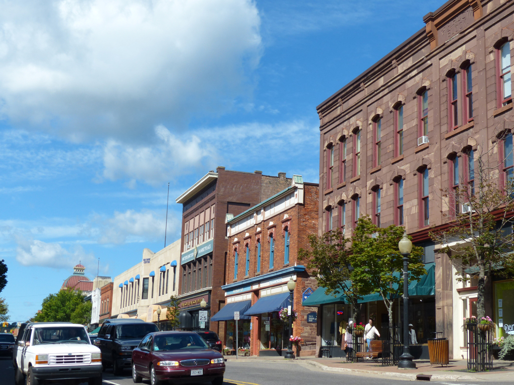 Downtown Marquette, the largest city in the U.P. and location of the Presque Isle Power Plant