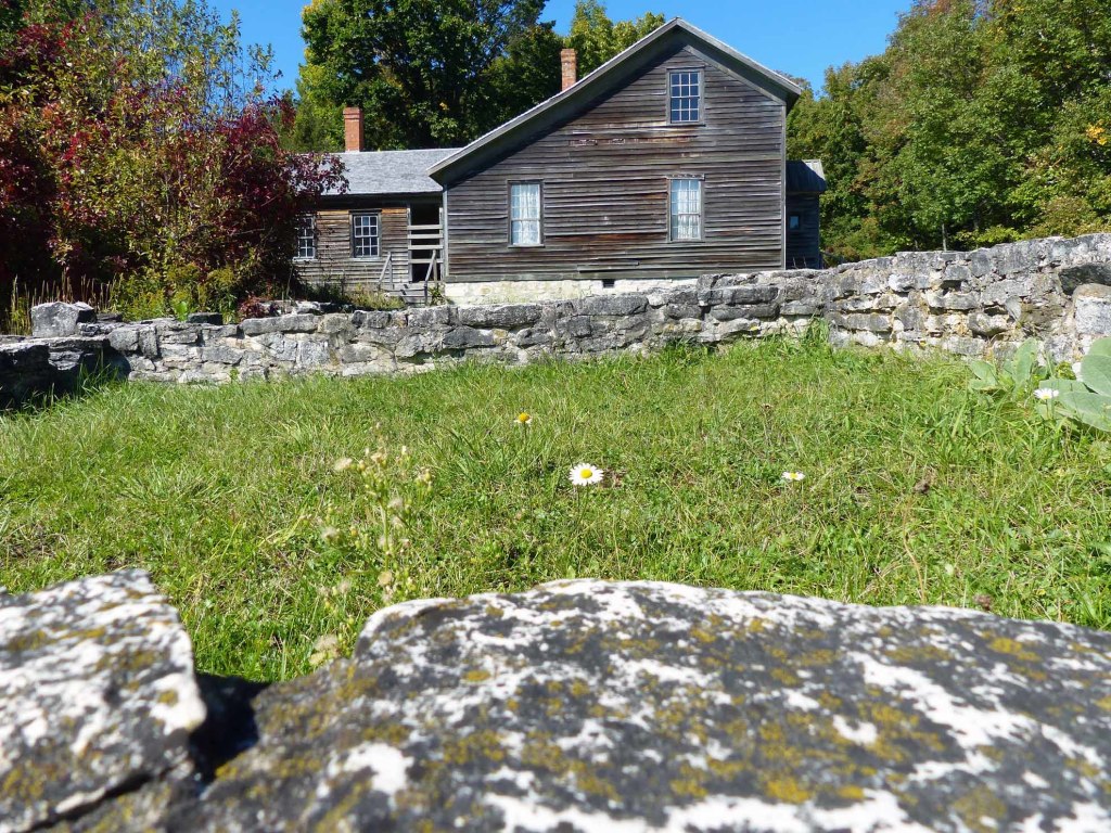 Remains of a foundation and original building at Fayette State Historic Park