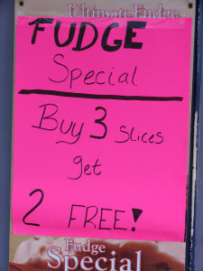 Fudge specials tempt.