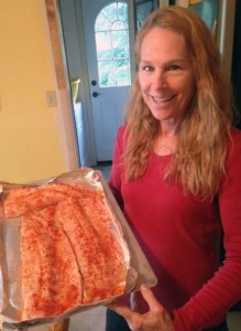 Our neighbor Terri preps a whitefish feast